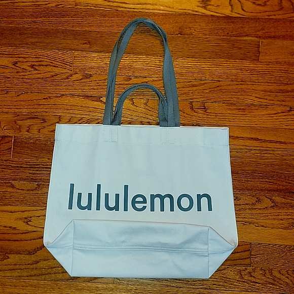 lululemon athletica Handbags - NWOT New Without Tags Lululemon Double-handle Canvas Tote 17 L Natural/Gray Sage